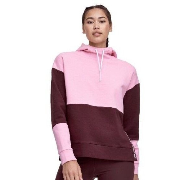 Kari Traa Size Medium Pink Burgundy Astrid Hoodie Pull Over Sweater Color Block - Picture 1 of 7